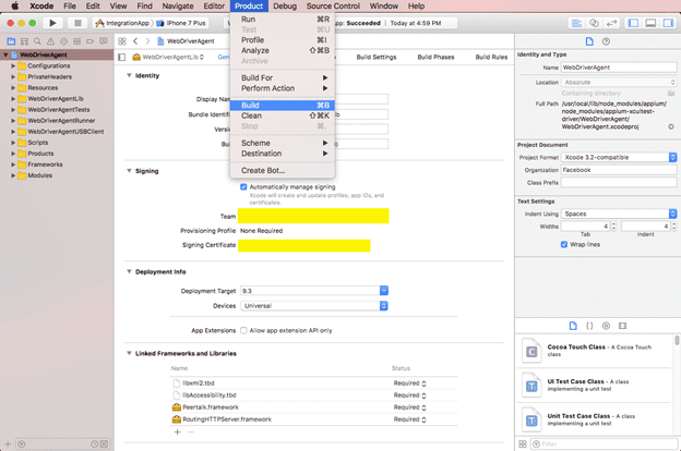 НАСТРОЙКА ПРОЕКТА МОБИЛЬНОЙ АВТОМАТИЗАЦИИ В MACOS