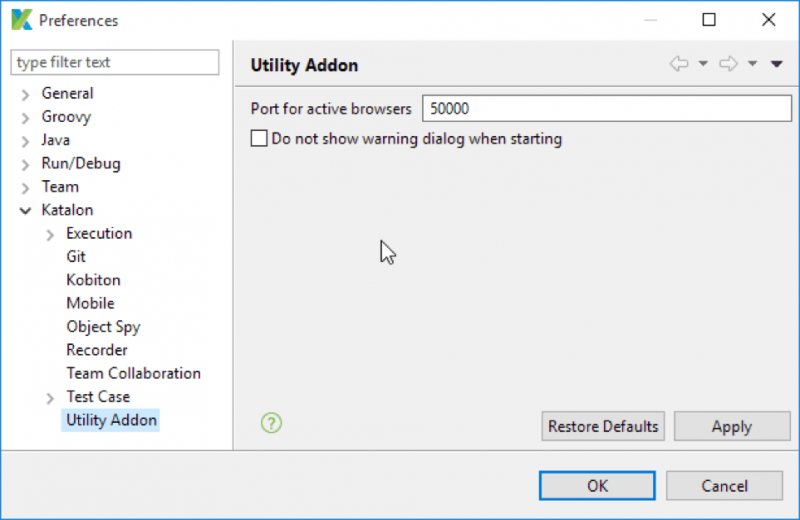CONFIGURE KATALON СТУДИЯ ДЛЯ ТЕСТОВОГО ПРОЕКТА