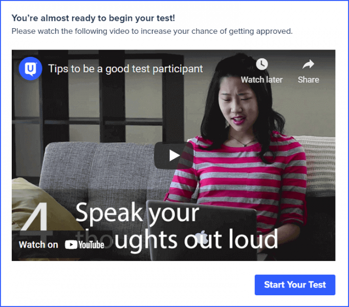 USERTESTING REVIEW: КАК ЗАРАБАТЫВАТЬ ДЕНЬГИ С USERTESTING.COM?» /></p>
<p>#9. Как только вы начнете оценку, приложение UserTesting будет запущено и будет все записывать. Теперь ваш голос и экран будут записаны.</p>
<p>№10. Вам нужно будет выполнить задание и продолжить рассказывать о нем, оставлять свои комментарии и т. д. Вас также попросят ввести любые комментарии в письменном формате.</p>
<p>#11. Когда задачи будут завершены, появится окно комментариев, где вы можете написать комментарии, касающиеся UX этого сайта. Тогда ваша оценка будет завершена.</p>
<p>#12. Как только вы будете выбраны в качестве катализатора для usertesting.com, вам будет предложено создать учетную запись. Вы должны предоставить информацию о своей учетной записи PayPal, настроить пароль и адрес электронной почты.</p>
<p>№ 13. После этого вы должны заполнить свой профиль, просто предоставив им рекомендации обо всех устройствах, которые у вас есть (например, ПК, смартфон, смарт-телевизор) и о том, с какими социальными сетями вы в настоящее время связаны. Как только ваш профиль будет заполнен, вы начнете видеть оценки на панели управления.</p>
<p>#14. Вам нужно будет подождать, чтобы получить оценки. Они отправят вам оценки на основе вашего профиля.</p>
<p>#15. Для тех тестов, которые необходимо проводить на любом другом мобильном устройстве, вам необходимо загрузить программу UserTesting на свой телефон.</p>
<h2 id=h-conclusion><span class=